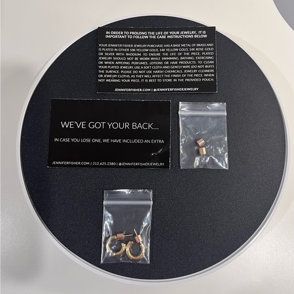 SOLD!  New  Jennifer Fischer Petite Micro Lilly Huggies-14K Rose Gold Plated - Picture 2 of 14